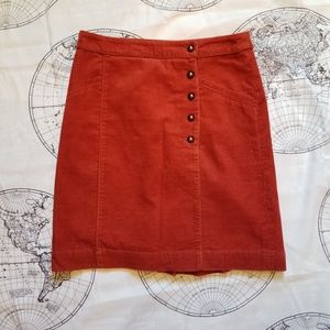 Cordoroy Skirt With Buttons Orange